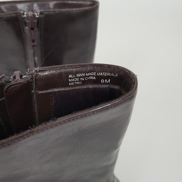 Vintage chunky heel boot square toe platform sock boot calf booties gogo - Picture 2 of 13